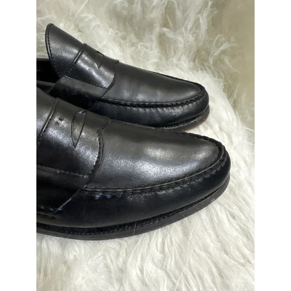 Johnston Murphy Penny Loafer Mens 10 A 246350 Black Leather Classic Dress Shoes